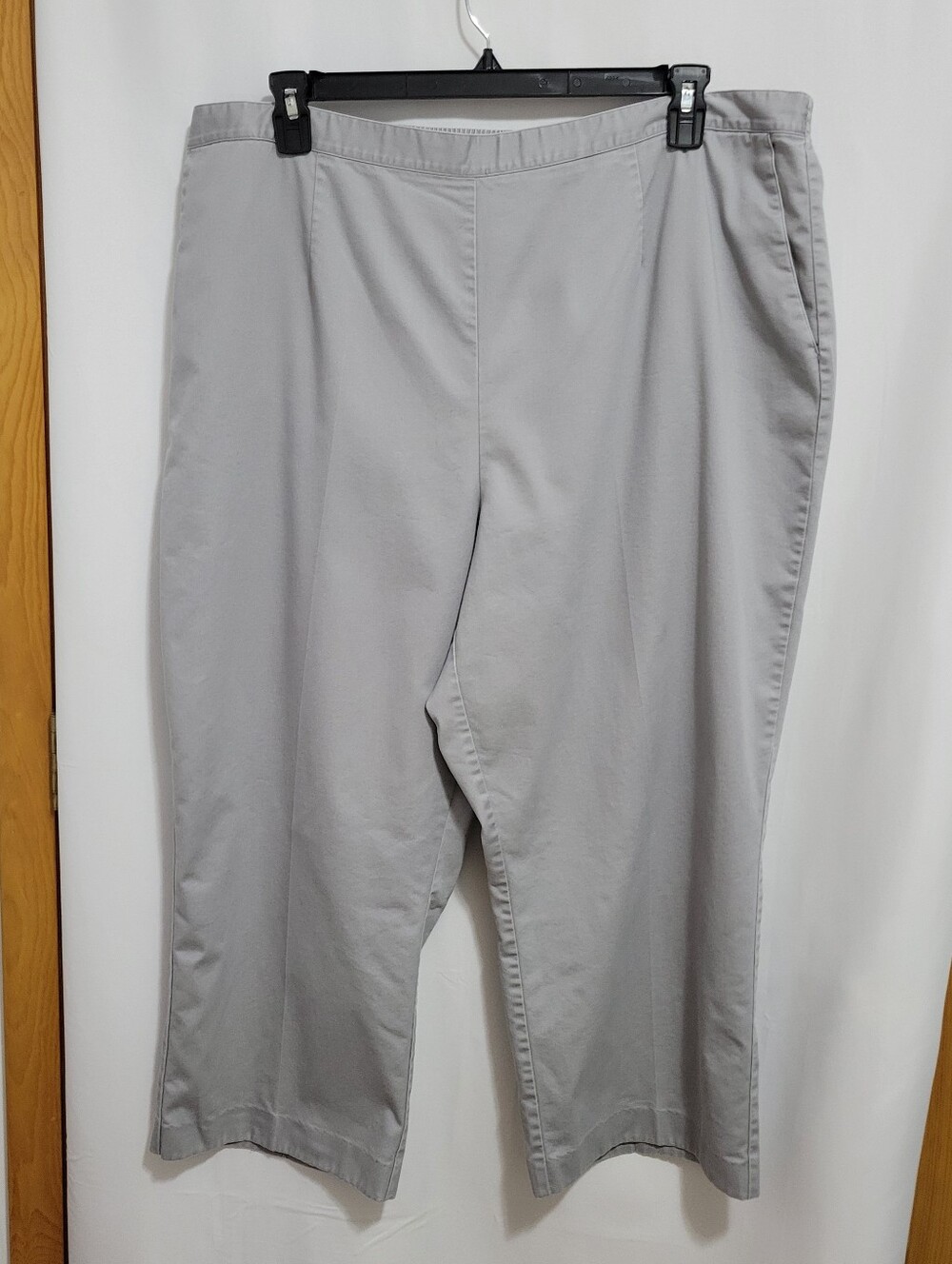 Alfred Dunner Light Gray Straight-Leg Pants. Size 24W